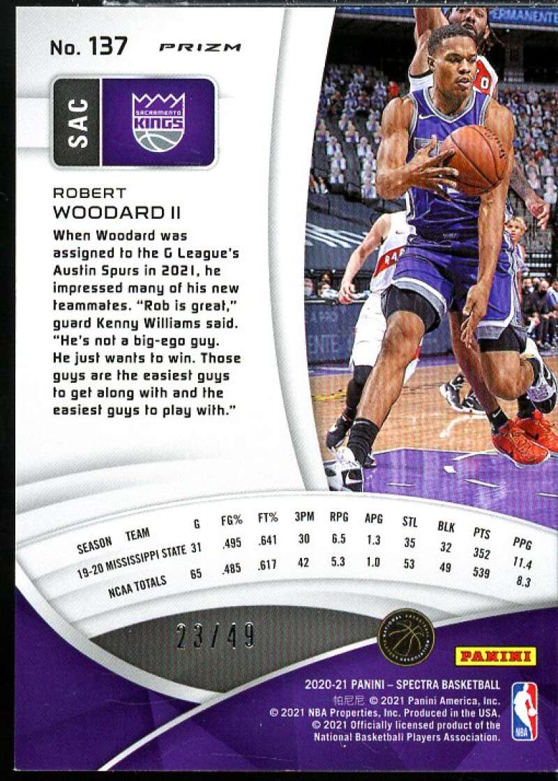 Robert Woodard II Rookie Card 2020-21 Panini Spectra Interstellar #137  Image 2