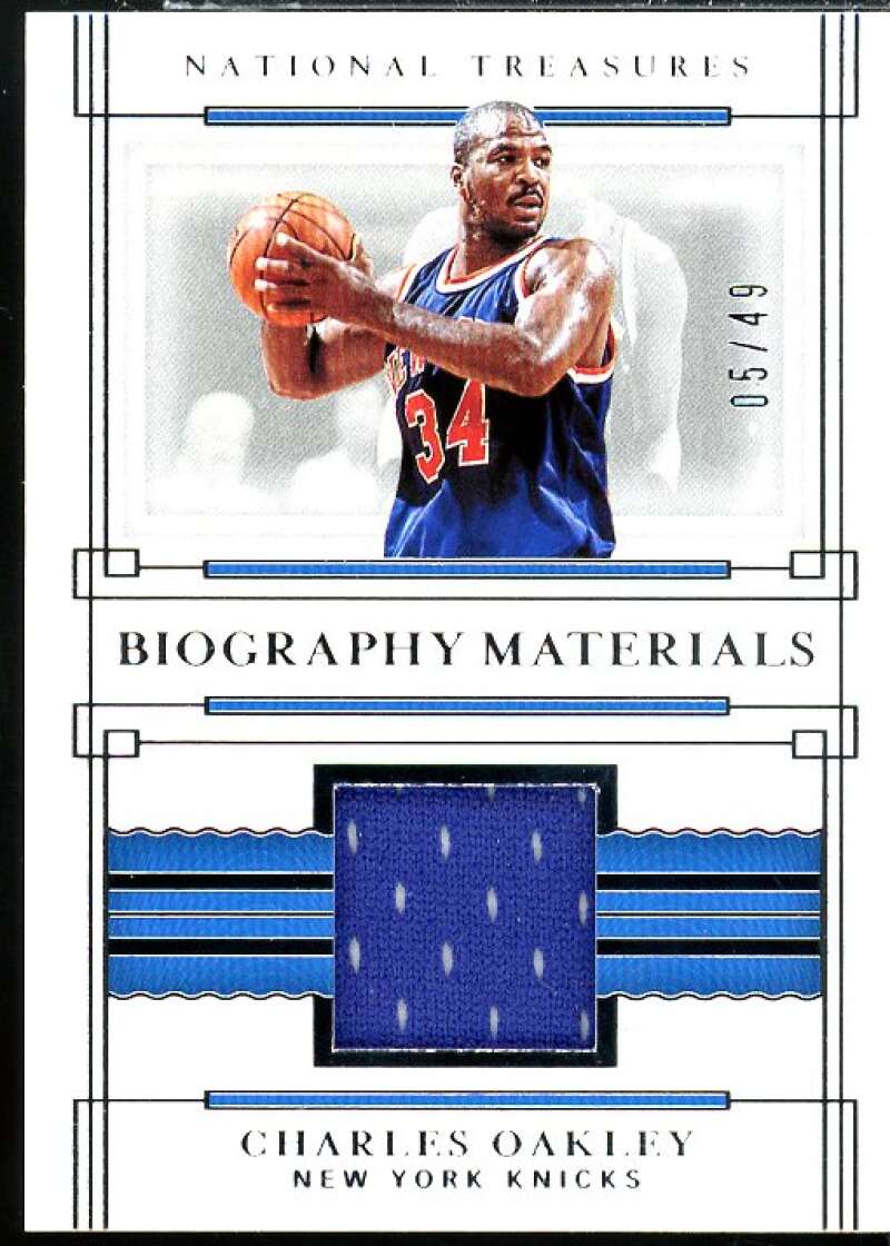 Charles Oakley Card 2020-21 Panini National Treasures Biography Materials #17  Image 1