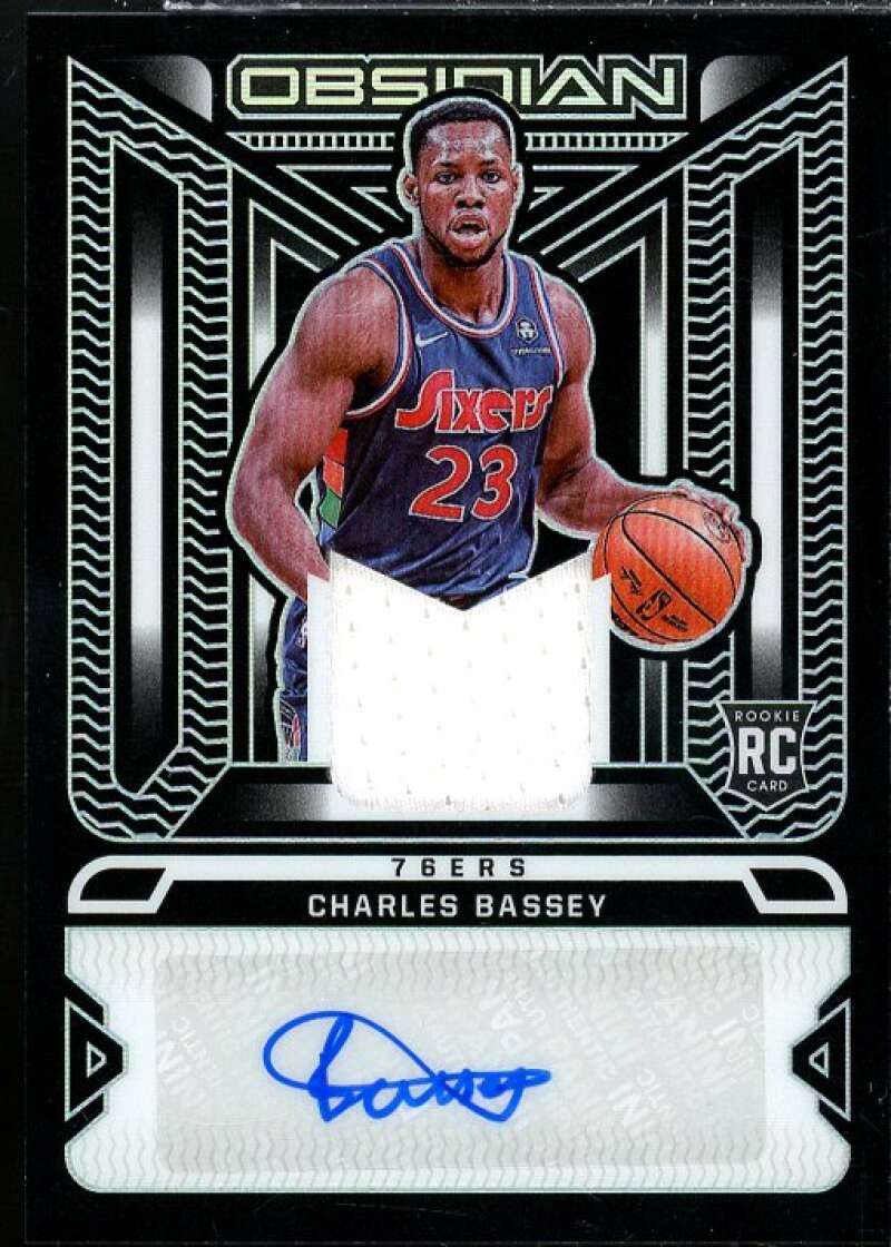 Charles Bassey Card 2021-22 Panini Obsidian Rookie Jersey Ink #5  Image 1