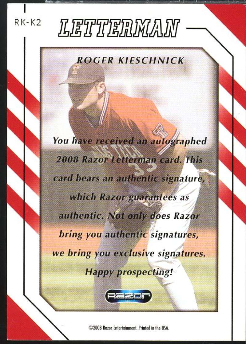 Roger Kieschnick Rookie Card 2008 Razor Letterman #RKC2  Image 2