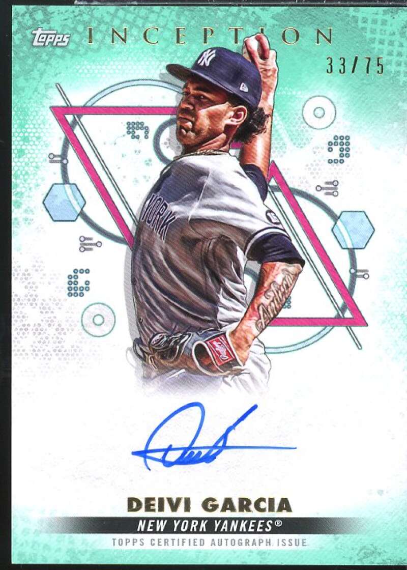 Deivi Garcia 2022 Inception Rookie and Emerging Stars Autographs Aqua #BRESDG  Image 1