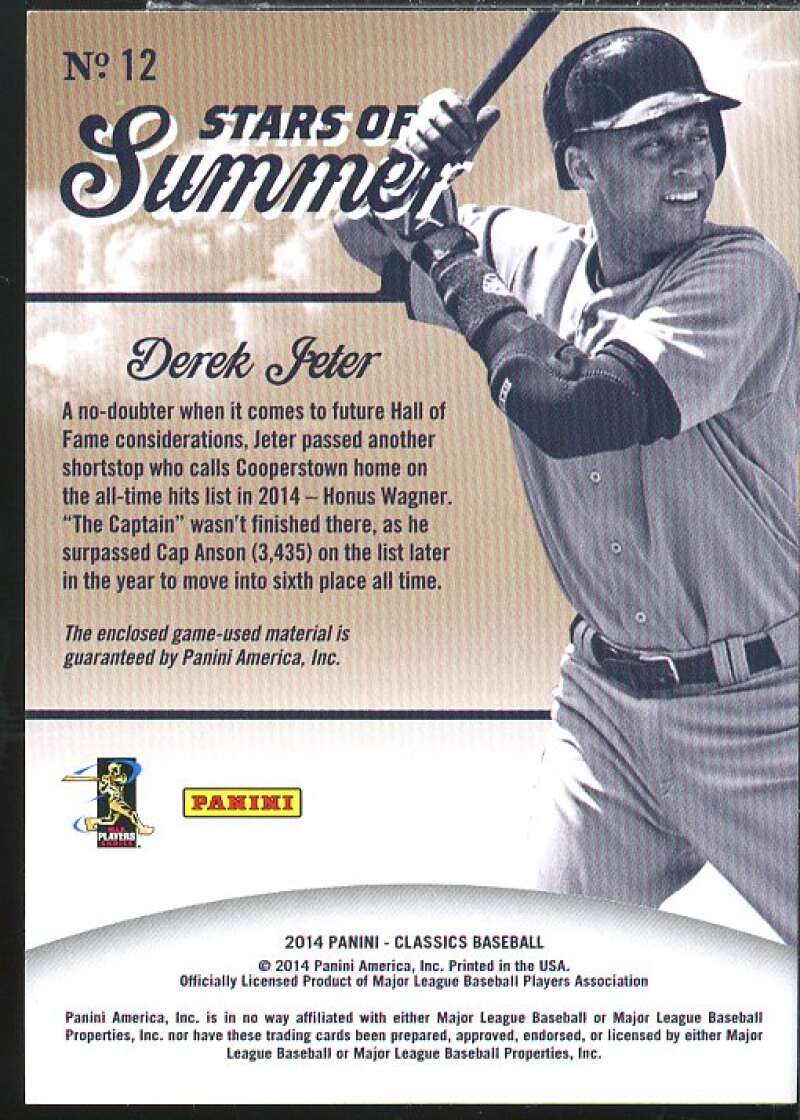 Derek Jeter Card 2014 Classics Stars of Summer Jerseys #12  Image 2