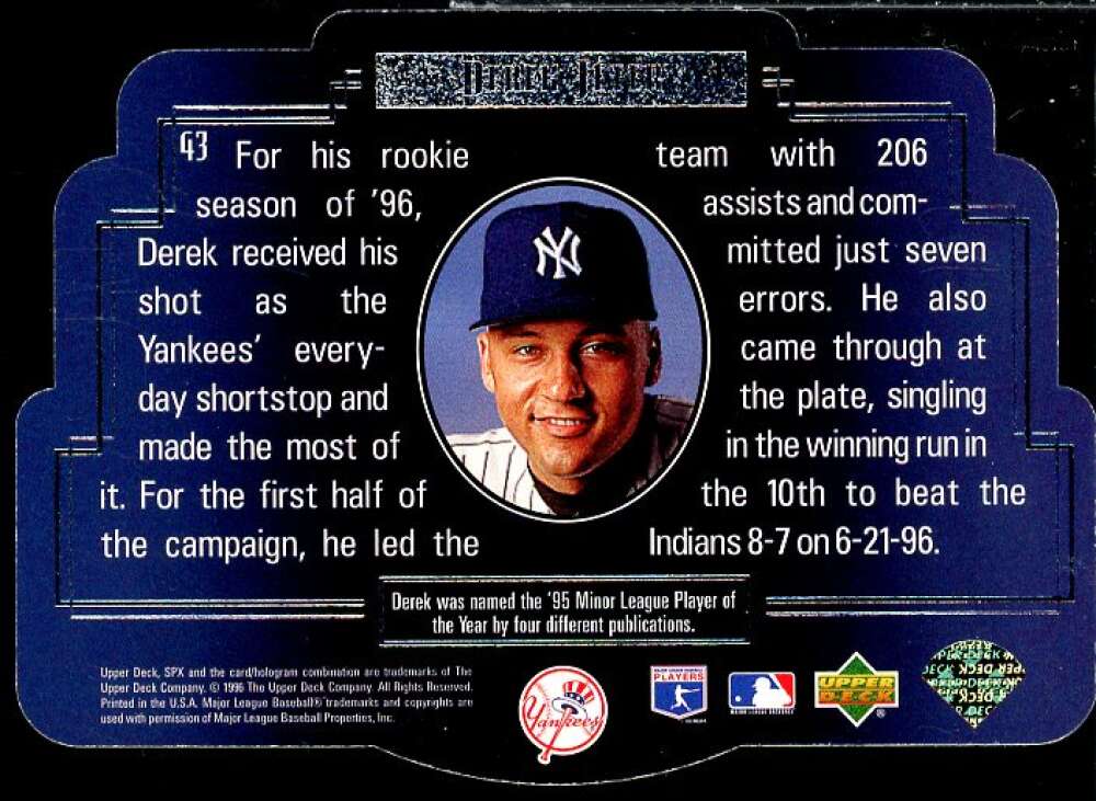 Derek Jeter Card 1996 SPx #43  Image 2