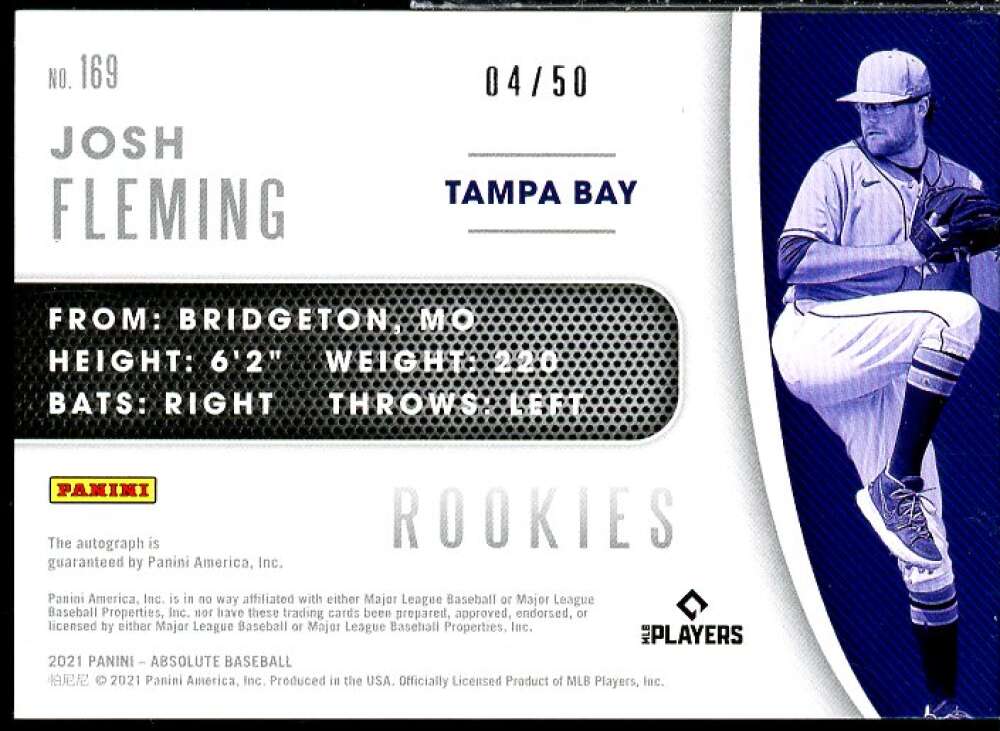 Josh Fleming Rookie 2021 Absolute Rookie Baseball Material Signatures Blue #169  Image 2
