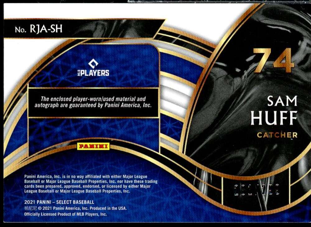 Sam Huff Rookie Card 2021 Select Rookie Jersey Autographs #45  Image 2