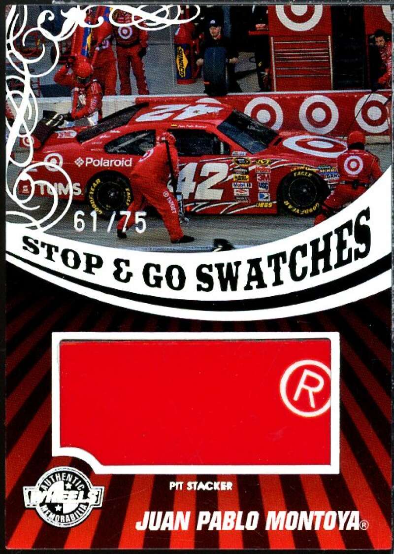 Juan Montoya 2009 Wheels Main Event Stop and Go Swatches Pit Stackers Red #SGWJM  Image 1