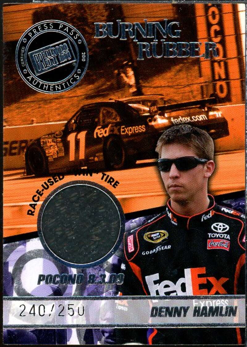 Denny Hamlin/Pocono Card 2010 Press Pass Burning Rubber #BR18  Image 1