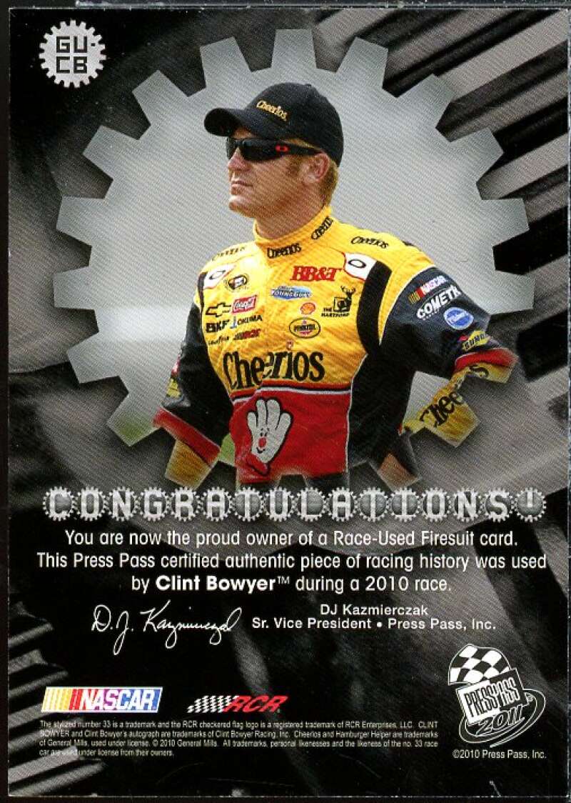 Clint Bowyer Card 2011 Press Pass Geared Up Gold #GUCB  Image 2