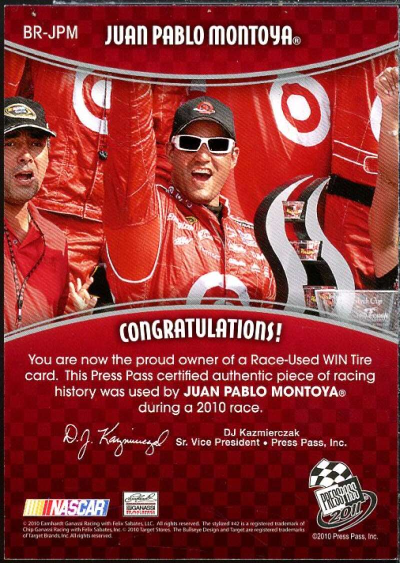 Juan Pablo Montoya/Watkins Glen Card 2011 Press Pass Burning Rubber Gold #BRJMO  Image 2