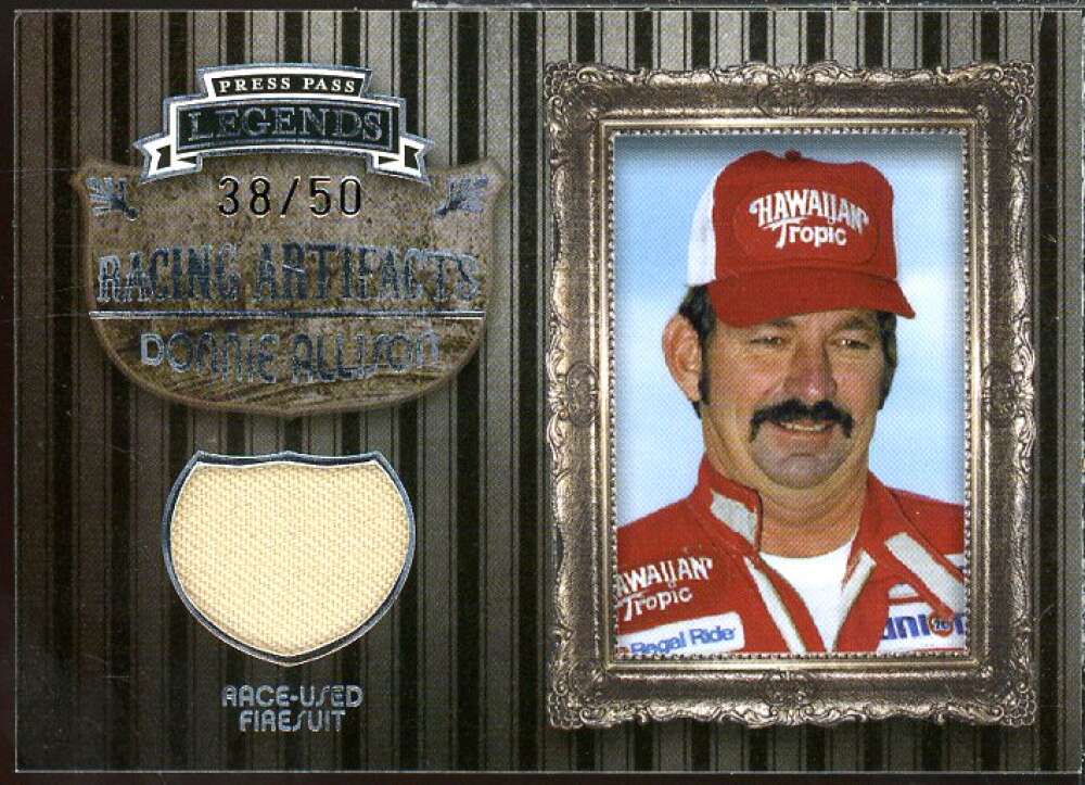 Donnie Allison Card 2009 Press Pass Legends Artifacts Firesuits Silver #DoAF  Image 1