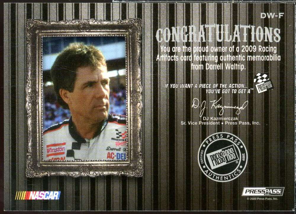 Darrell Waltrip Card 2009 Press Pass Legends Artifacts Firesuits Bronze #DWF  Image 2