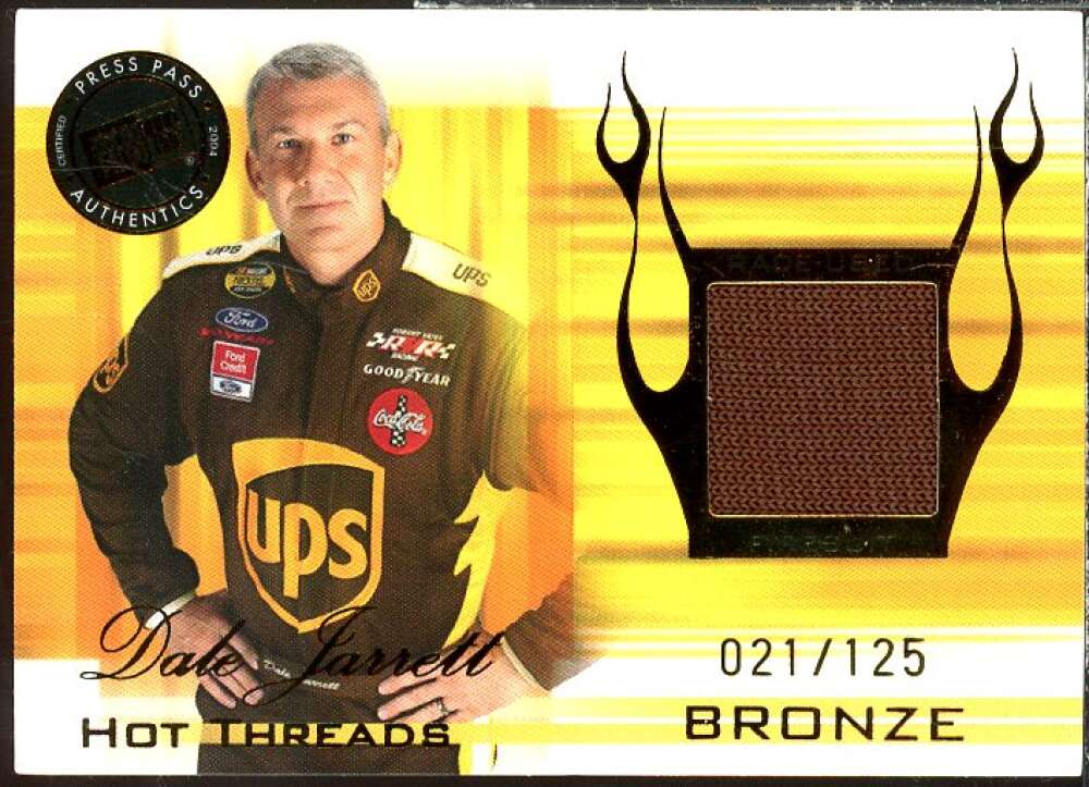 Dale Jarrett Card 2004 Press Pass Premium Hot Threads Drivers Bronze #HTD12  Image 1