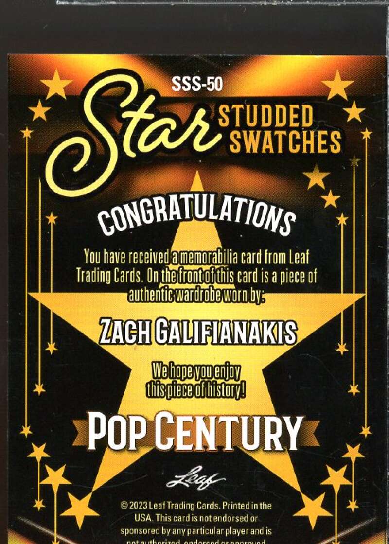 Z. Galifianakis 2023 Leaf Pop Century Metal Star Studded Swatches Silver #SSS50  Image 2