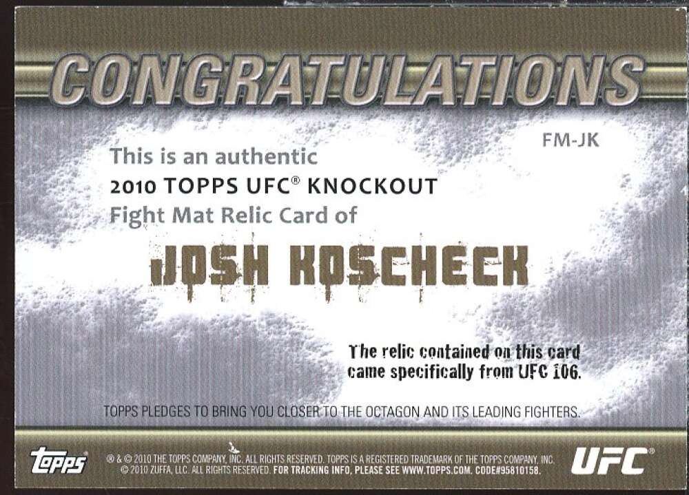 Josh Koscheck Card 2010 Topps UFC Knockout Fight Mat Relics Silver #FMJK  Image 2