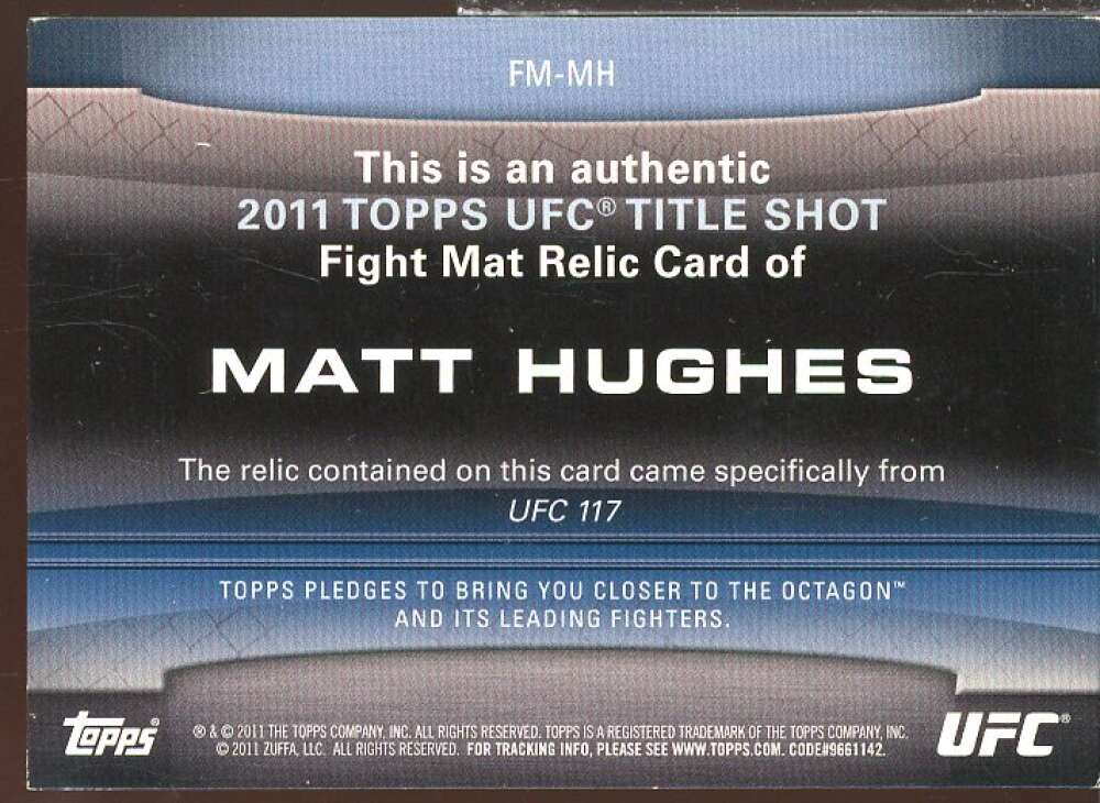 Matt Hughes Card 2011 Topps UFC Title Shot Fight Mat Relics #FMMH  Image 2