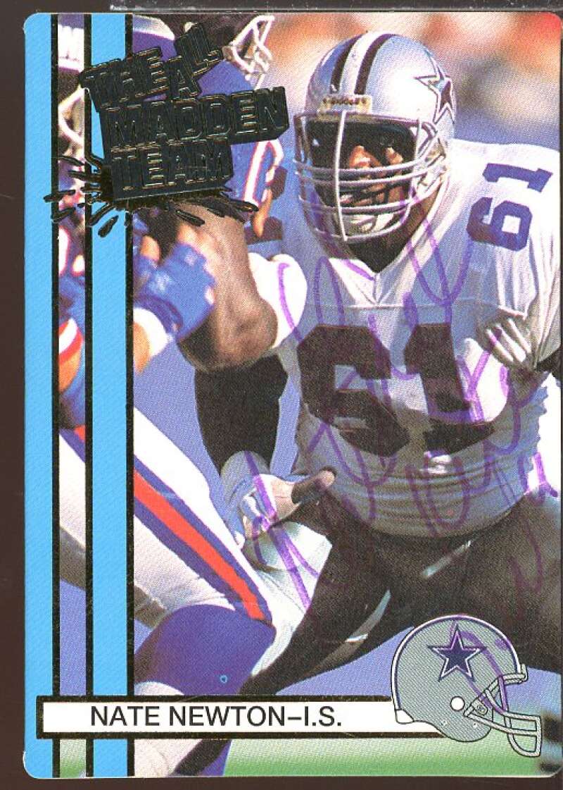 Nate Newton Hand Signed Autograph Card 1990 Action Packed All-Madden #7  Image 1