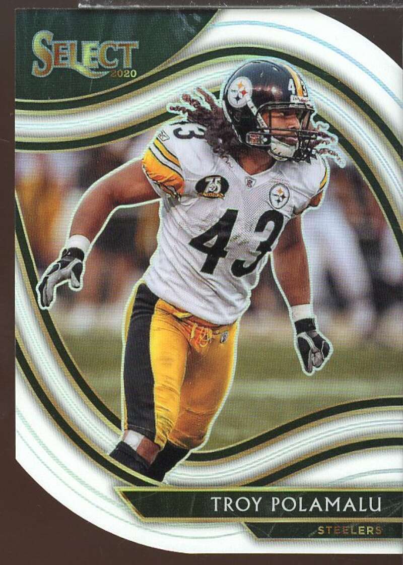 Troy Polamalu Card 2020 Select Prizm Maroon Die Cut #341  Image 1