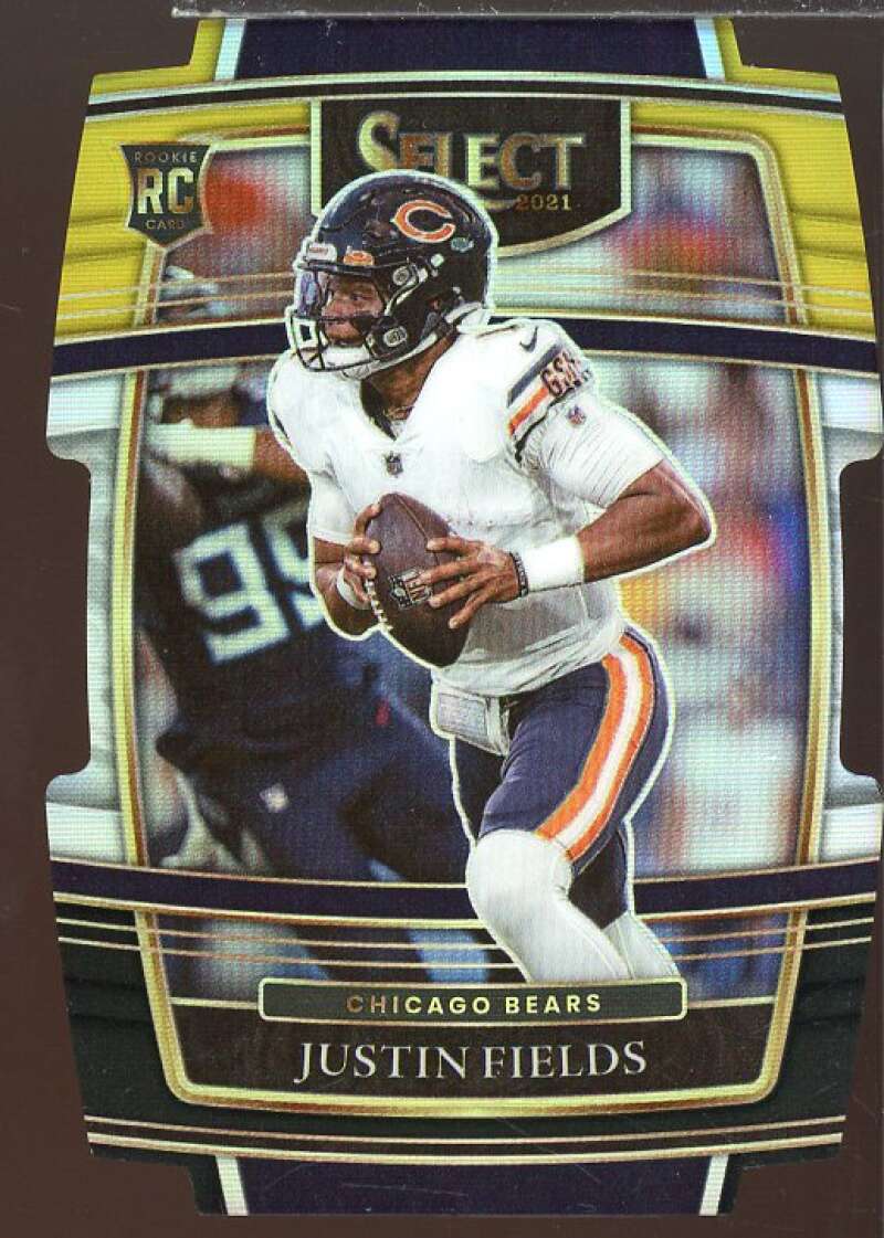 Justin Fields Rookie Card 2021 Select Prizm Black and Gold Die Cut #50  Image 1