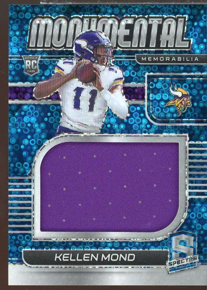 Kellen Mond Rookie Card 2021 Panini Spectra Monumental Memorabilia Neon Blue #6  Image 1