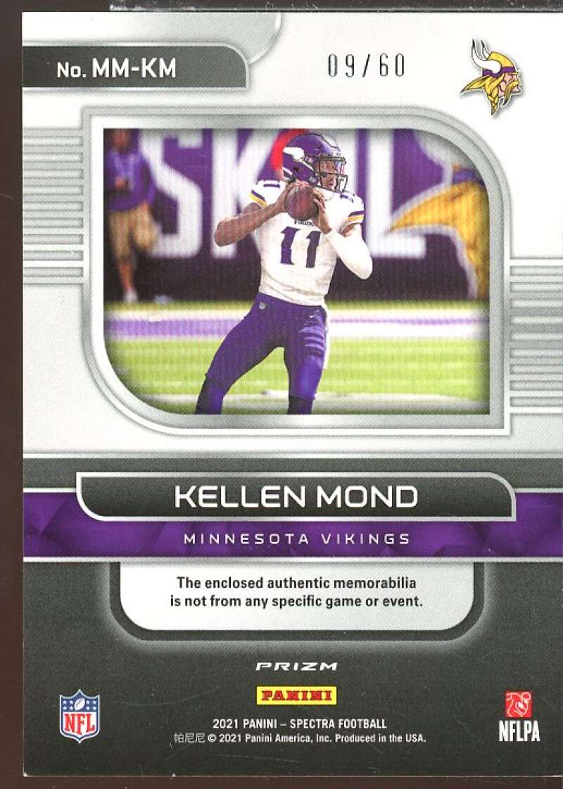 Kellen Mond Rookie Card 2021 Panini Spectra Monumental Memorabilia Neon Blue #6  Image 2