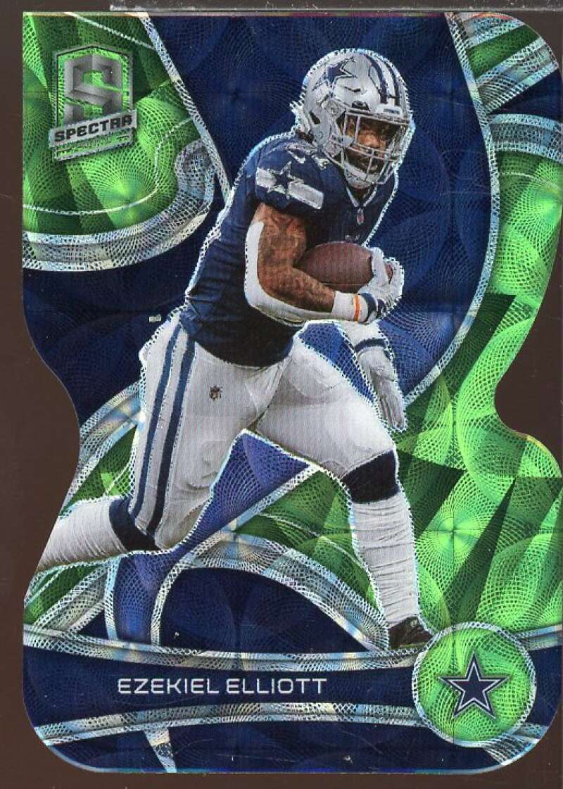 Ezekiel Elliott Card 2022 Panini Spectra Neon Green Die Cut #26  Image 1