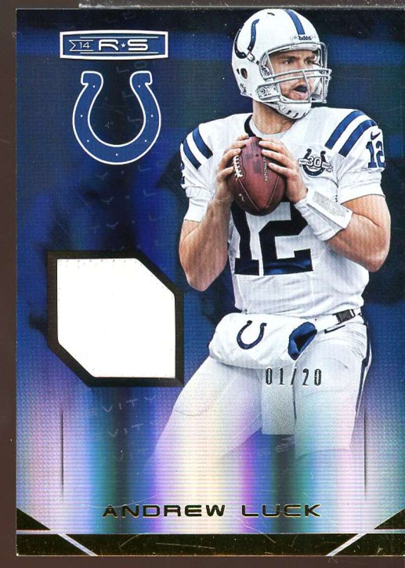 Andrew Luck Card 2014 Rookies and Stars Materials Gold #MSAL  Image 1