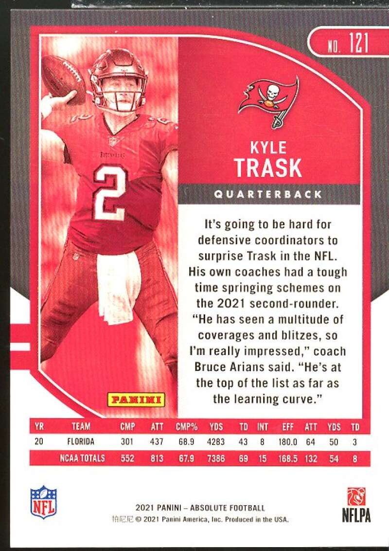 Kyle Trask Rookie Card 2021 Absolute Spectrum Blue #121  Image 2