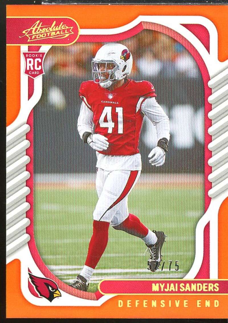 Myjai Sanders Rookie Card 2022 Absolute Spectrum Orange #186  Image 1