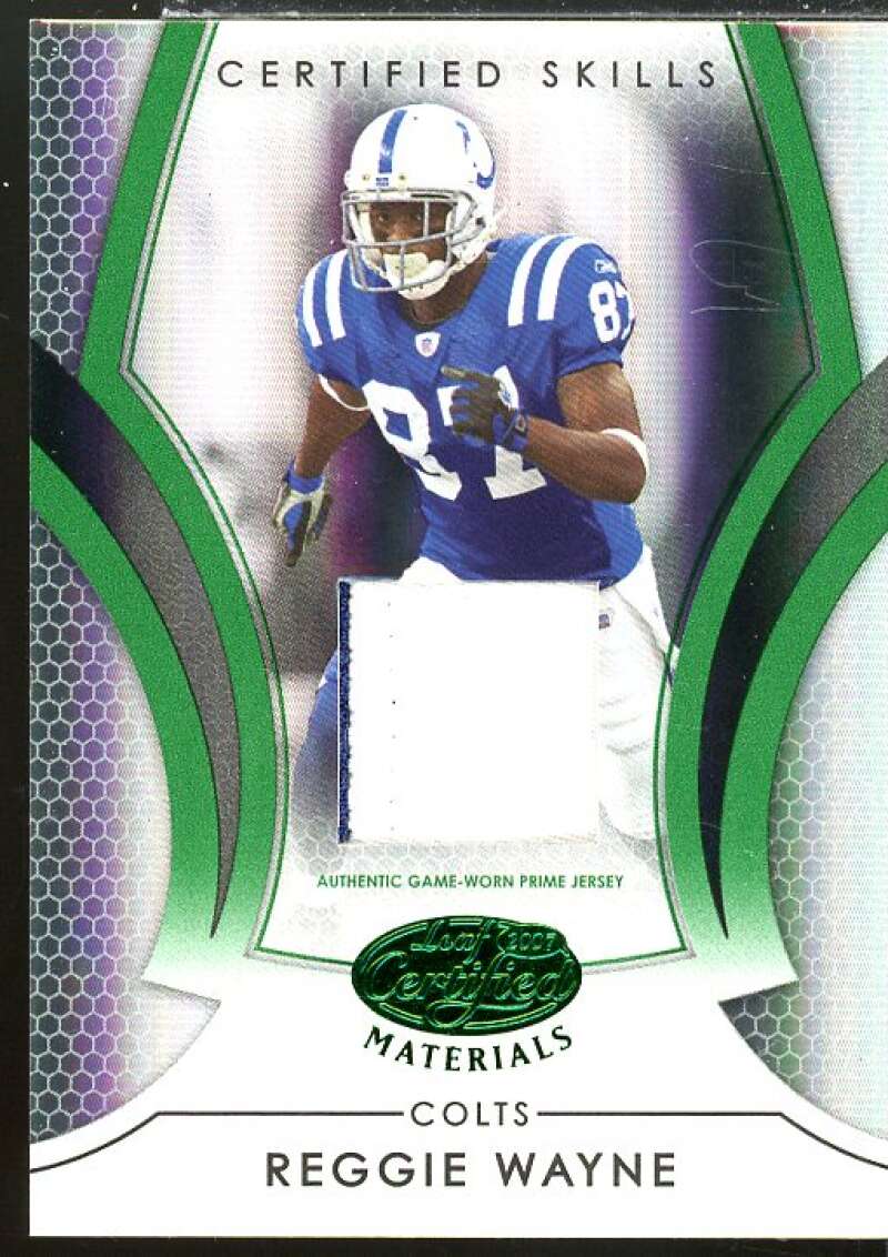Reggie Wayne Card 2007 Leaf Certified Materials Certified Skills Emerald #14  Image 1