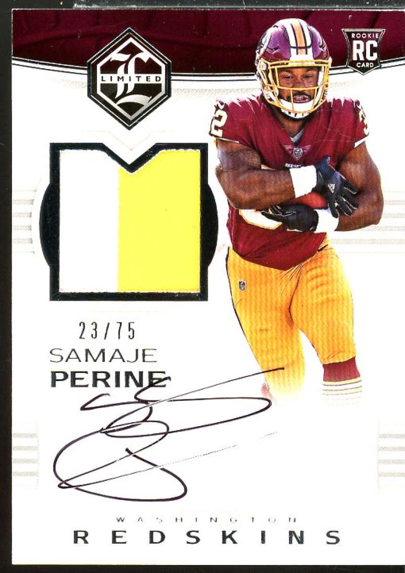 Samaje Perine JSY AU Rookie Card 2017 Limited Silver Spotlight #137  Image 1