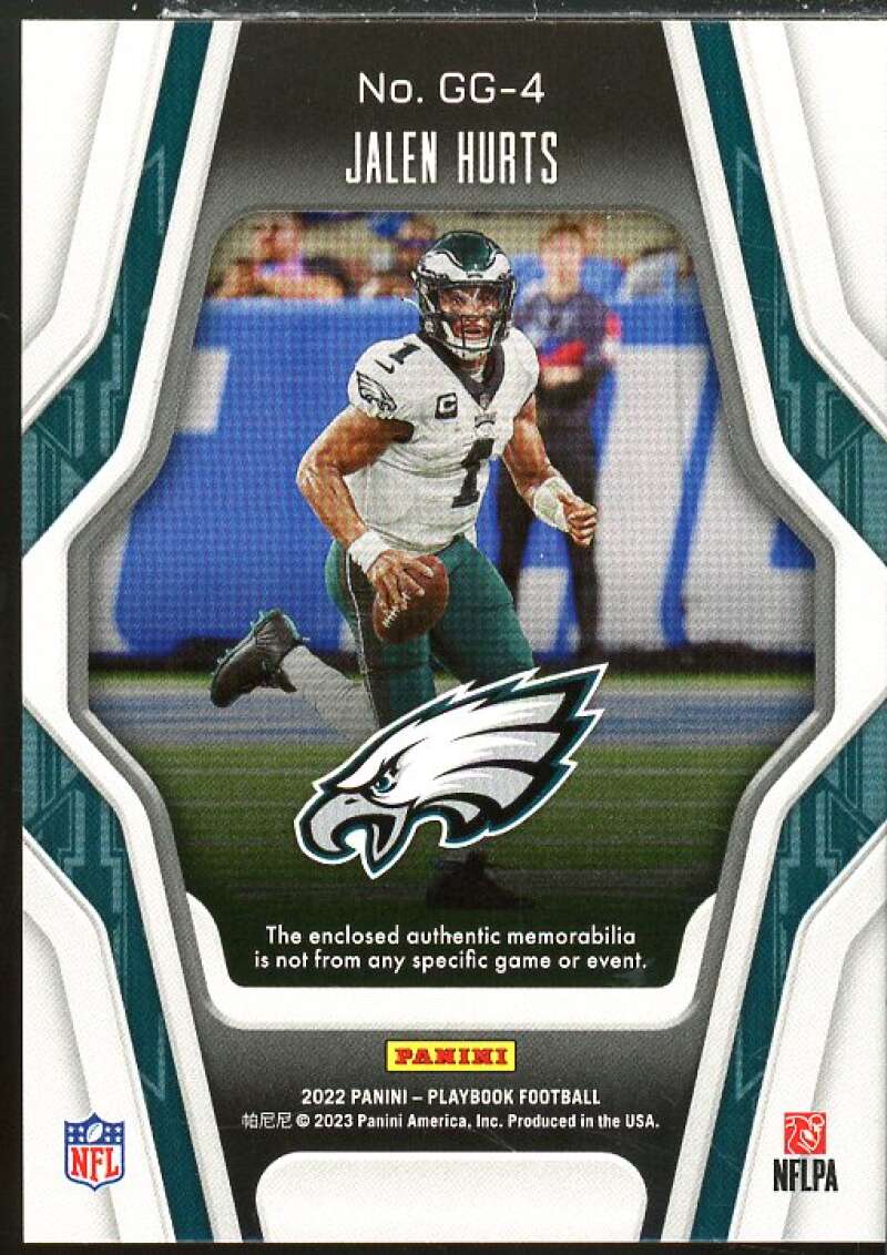 Jalen Hurts Card 2022 Panini Playbook Gridiron Gear #4  Image 2