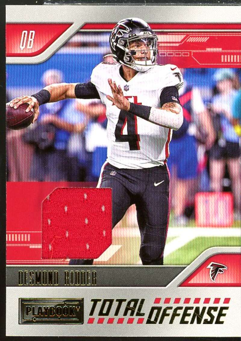 Desmond Ridder Rookie Card 2022 Panini Playbook Total Offense Memorabilia #22  Image 1