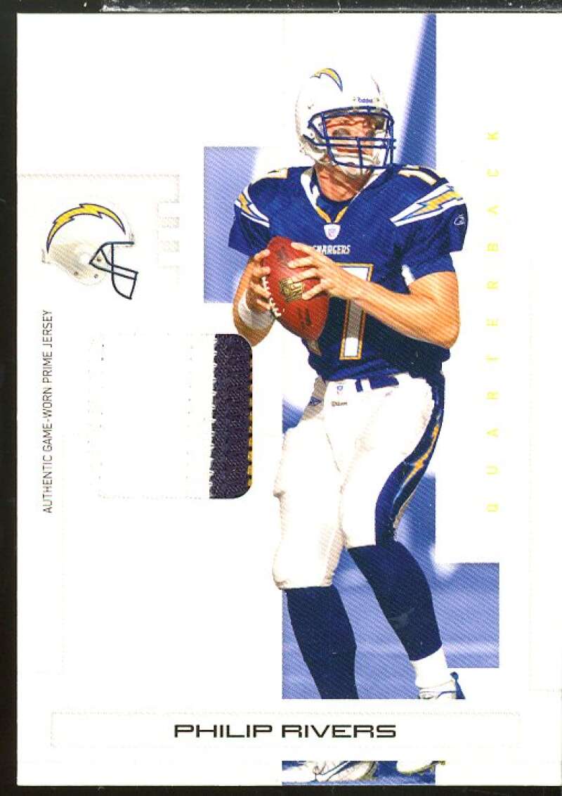Philip Rivers Card 2007 Playoff NFL Playoffs Materials Silver Prime #82  Image 1