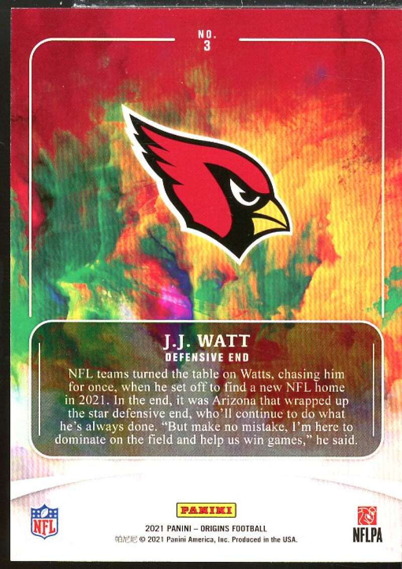 J.J. Watt Card 2021 Panini Origins Orange #3  Image 2