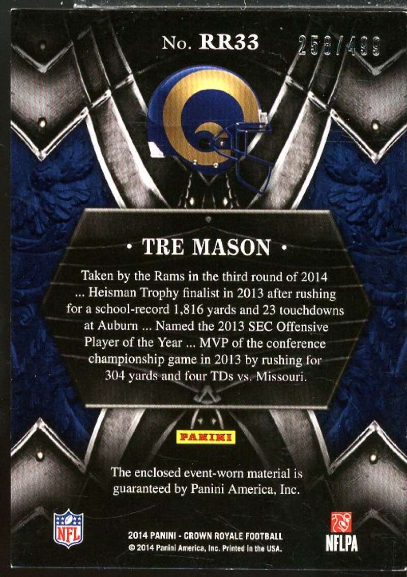 Tre Mason Rookie Card 2014 Crown Royale Rookie Royalty Materials #RR33  Image 2