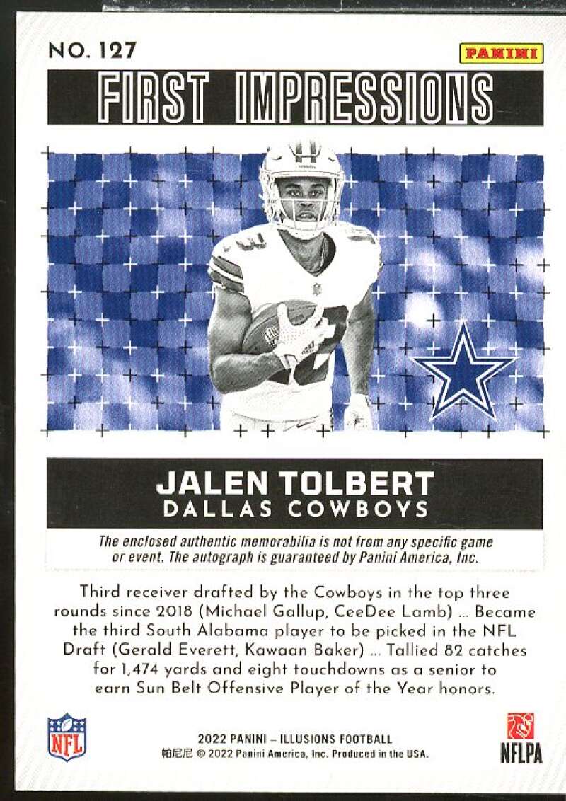 Jalen Tolbert JSY AU Rookie Card 2022 Panini Illusions Red #127  Image 2