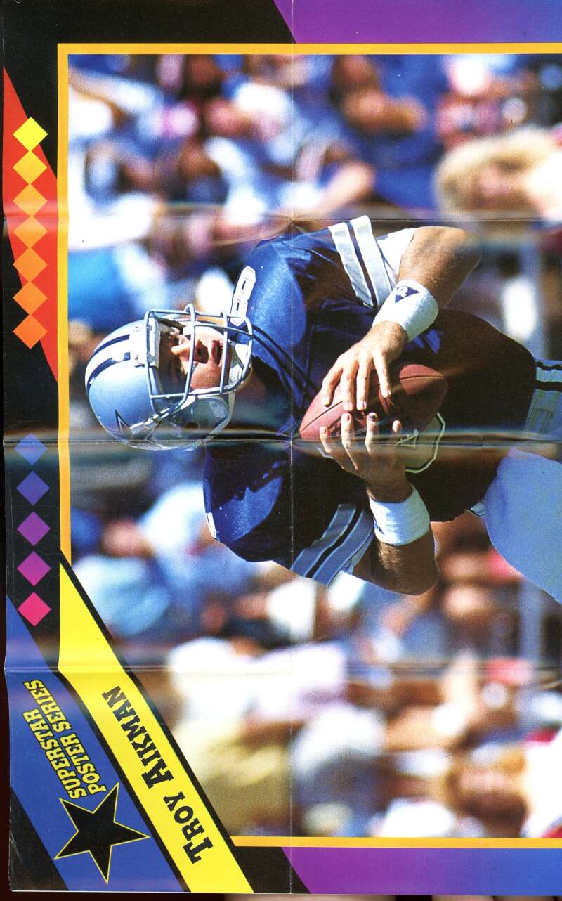Troy Aikman Card 1992 Starting Lineup Superstar Poster Series #NNO  Image 1
