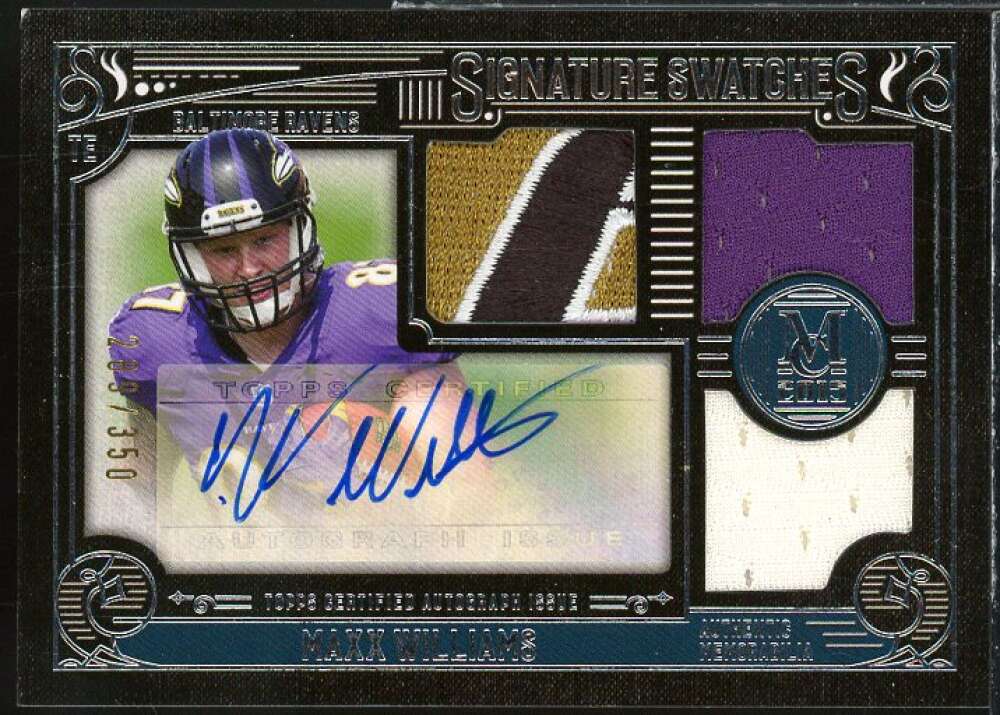 Maxx Williams 2015 Museum Collection Signatures Swatches Triple Relic AU #SSTRMW  Image 1