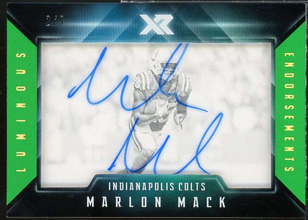 Marlon Mack Card 2017 Panini XR Luminous Endorsements Green #15  Image 1