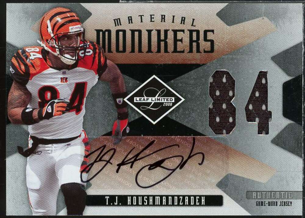 T.J. Houshmandzadeh Card 2008 Leaf Limited Material Monikers Jersey Number #41  Image 1