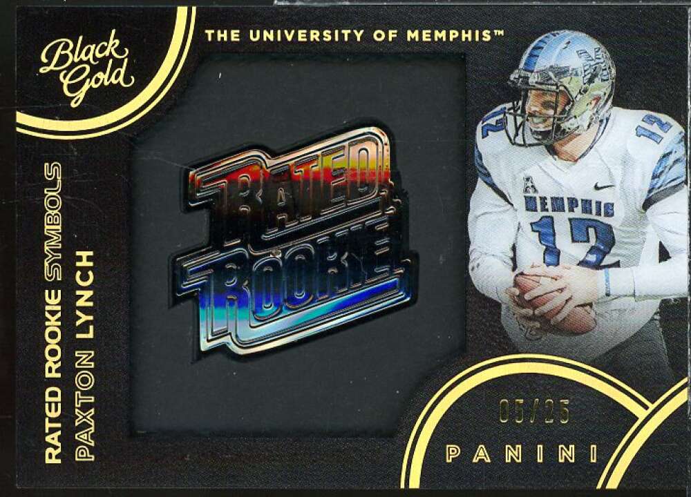 Paxton Lynch 2016 Black Gold Collegiate Rated Rookie Symbols Black Gold #45  Image 1