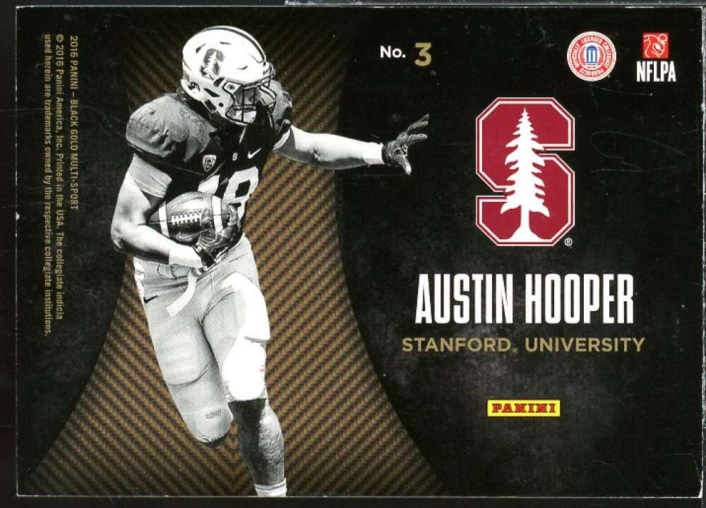 Austin Hooper RC 2016 Panini Black Gold Collegiate Team Symbols Black Gold #3  Image 2