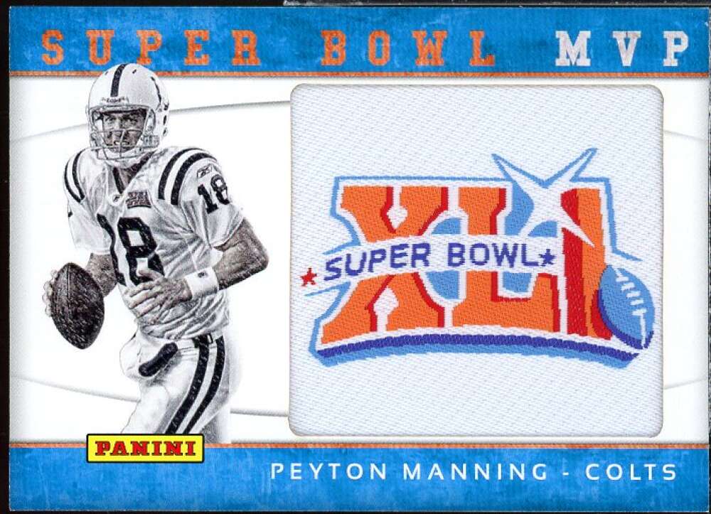 Peyton Manning SB41 MVP Card 2012 Panini Super Bowl XLl Patches #PM  Image 1