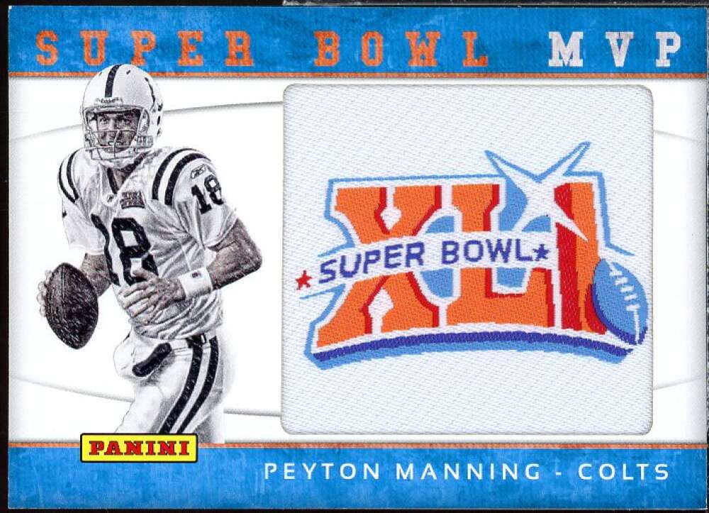 Peyton Manning SB41 MVP Card 2012 Panini Super Bowl XLlPatches #PM  Image 1