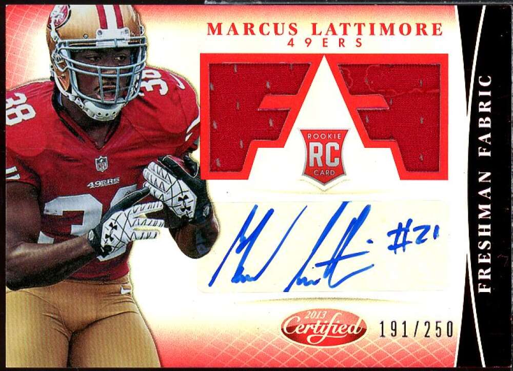 Marcus Lattimore JSY AU Rookie Card 2013 Certified Mirror Red #323  Image 1