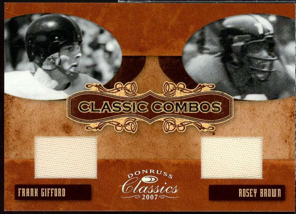 Frank Gifford/Rosey Brown 2007 Donruss Classics Classic Combos Jerseys #CC-4  Image 1