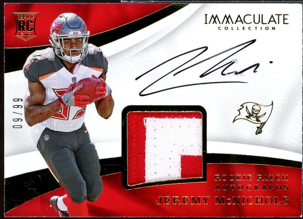 Jeremy McNichols JSY AU/99 Rookie Card 2017 Immaculate Collection #119  Image 1