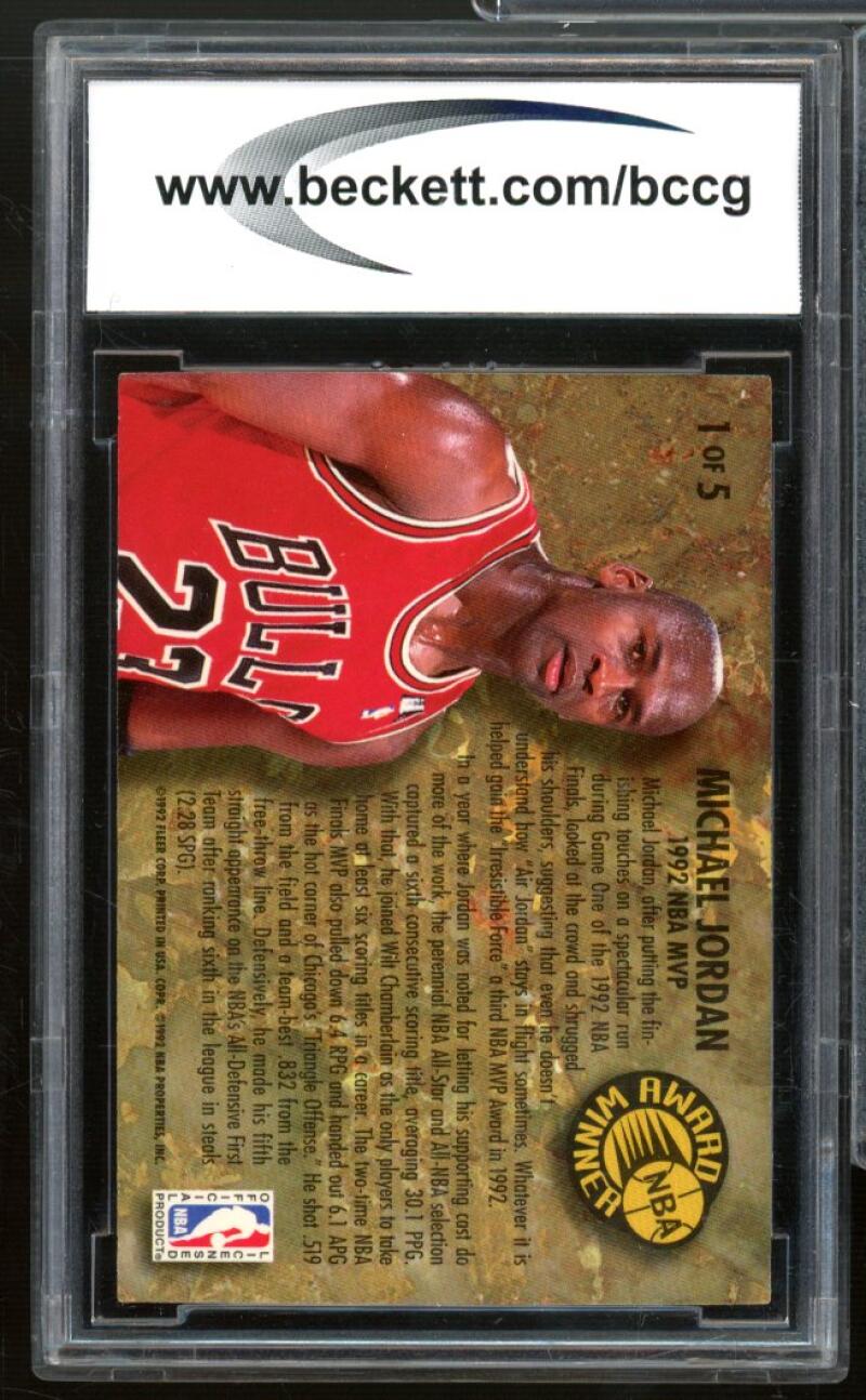 1992-93 Ultra All NBA #4 Michael Jordan Card BGS BCCG 10 Mint+ Image 2