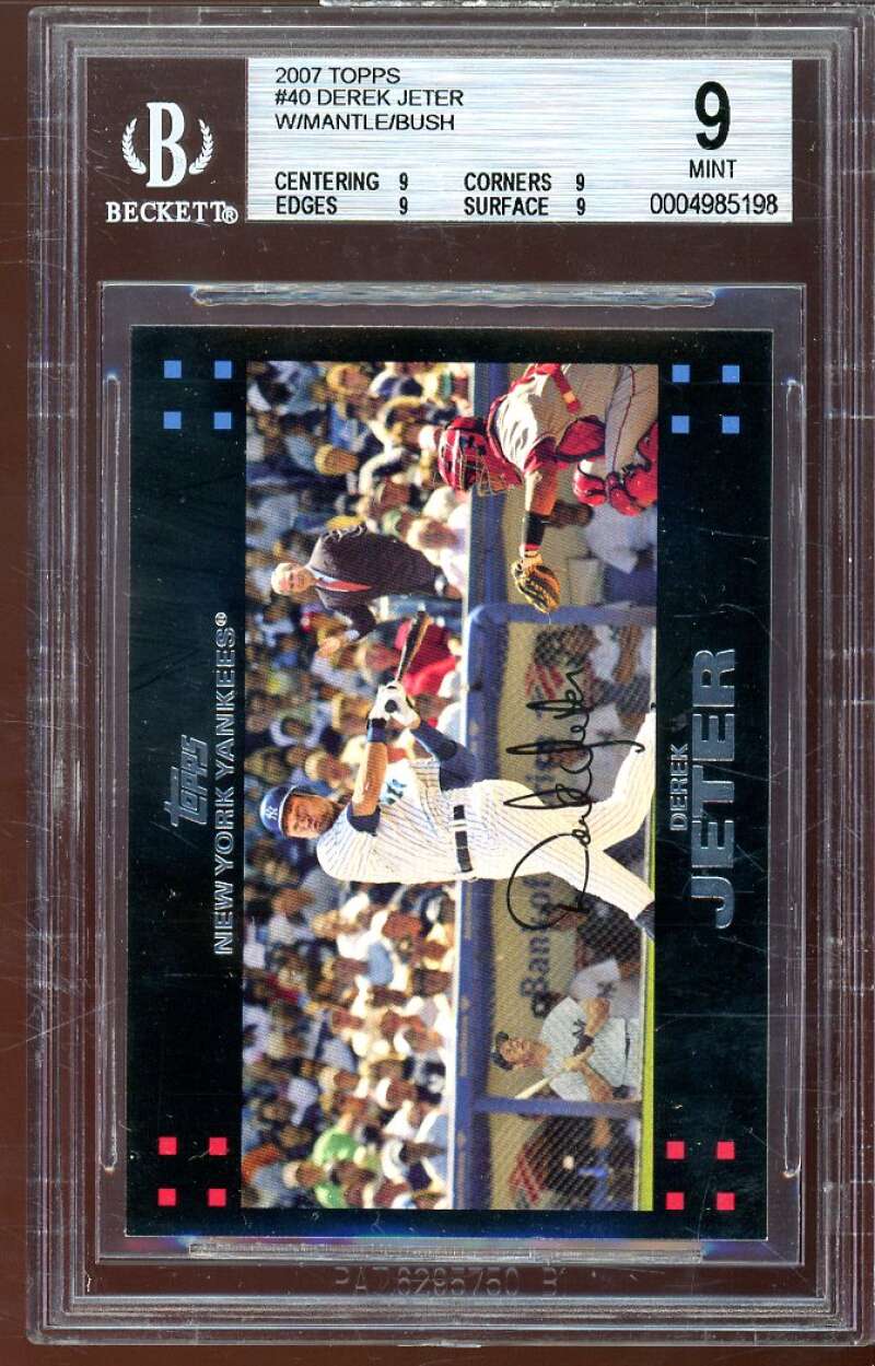 George Bush / Mickey Mantle / Derek Jeter Card 2007 Topps BGS 9 (9 9 9 9) Image 1