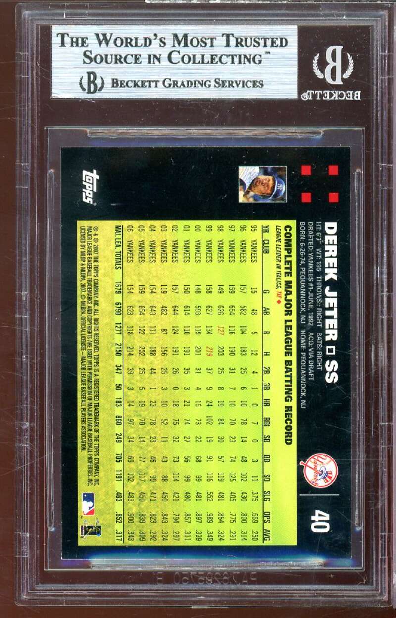 George Bush / Mickey Mantle / Derek Jeter Card 2007 Topps BGS 9 (9 9 9 9) Image 2